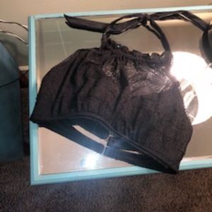 Knox Rose black crochet bikini top Large.